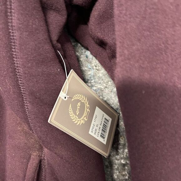 Victory Outfitters Sweater Jacket Men XL Maroon Full Zip Hooded Black Currant - Picture 4 of 10